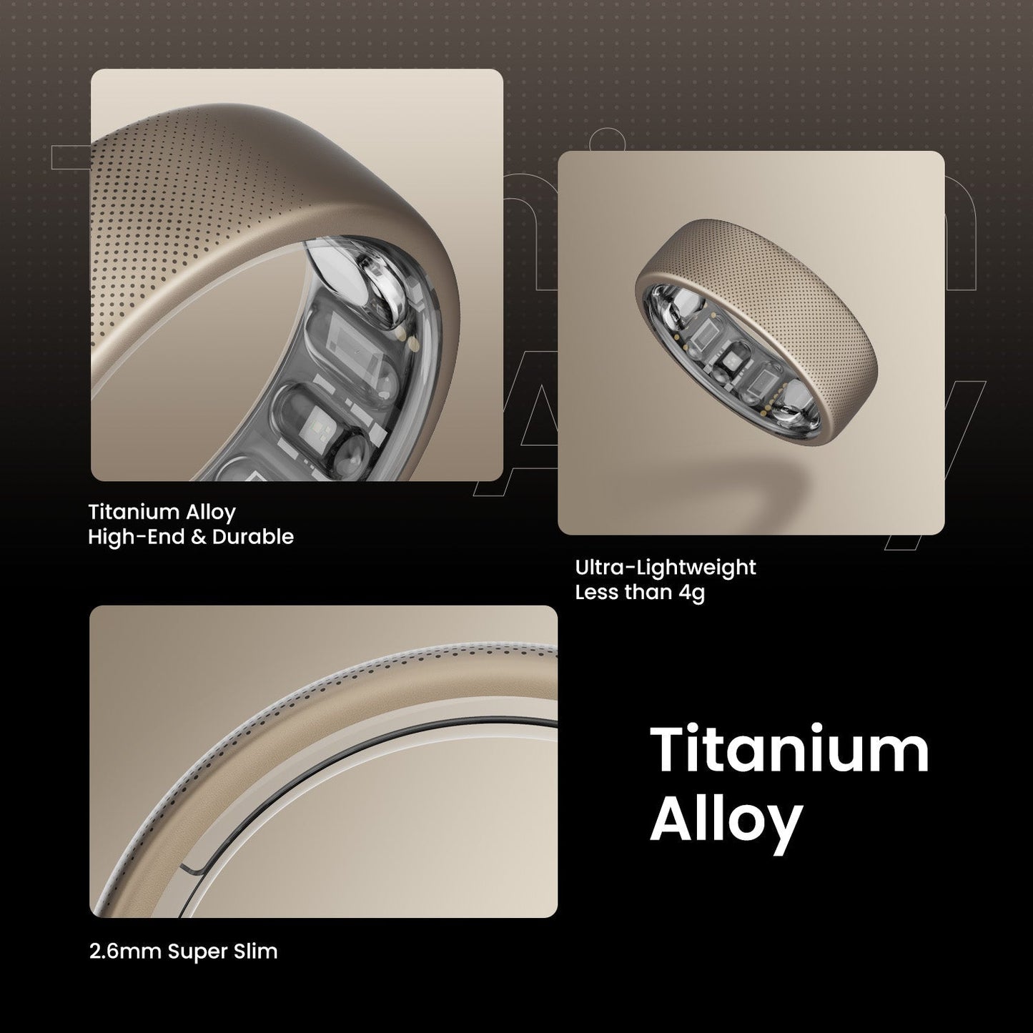 Amazfit Helio Smart Ring – Titanium Health Tracker (Ring Size 12)